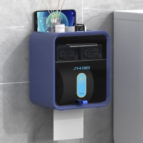 Waterproof Toilet Paper Holder For Toilet Paper Storage (Option: Blue-Double Layer)