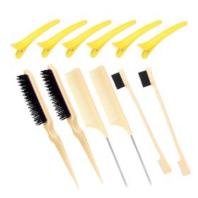Dyeing Comb Multi-Effect Edge Control Eyebrow Brush Hair Fixing Mouse Tail Clamp (Color: Beige)