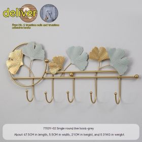 Creative Entryway Key Hook Behind Door (Option: Single round fivehook grey)