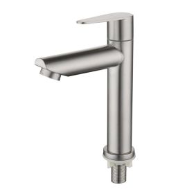 Stainless Steel Single Cold Basin Tap (Option: Photo Color-Faucet Only)