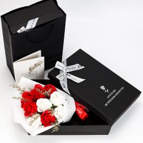 Cross-border Amazon Simulation Rose Soap Bouquet Dried Flowers Foreign Trade (Option: Red And White Series)