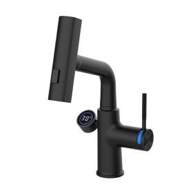 Pull-out Mixer For Hot And Cold Water Basin With Digital Display (Option: Black-Digital)