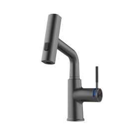 Pull-out Mixer For Hot And Cold Water Basin With Digital Display (Option: Gun Grey-General)