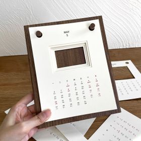 Diy Creative Weekly Calendar Artistic Youth Wooden (Option: Year 2024-Walnut Desk Calendar)