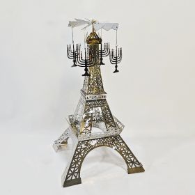 Paris Tower Aromatherapy Revolving Scenic Lantern Rotating Candlestick (Option: Silver Candlestick Ornaments)