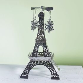 Paris Tower Aromatherapy Revolving Scenic Lantern Rotating Candlestick (Option: Silver Snowflake 1 Ornaments)