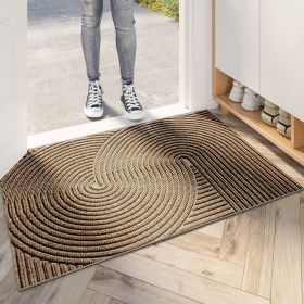Nordic PVC Wire Ring Entrance Door Mat (Option: Geometric Space Khaki-60x90cm)