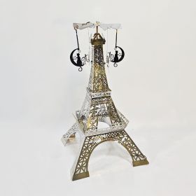 Paris Tower Aromatherapy Revolving Scenic Lantern Rotating Candlestick (Option: Silver Moon Cat Ornaments)