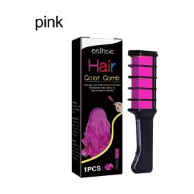 Temporary Hairdressing Comb Mild, No Hair Damage, No Scalp Damage, Easy To Change Hair Color (Color: Pink)
