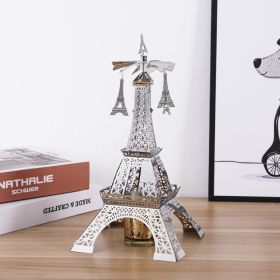 Paris Tower Aromatherapy Revolving Scenic Lantern Rotating Candlestick (Option: Silver Tower Hanging Ornament)