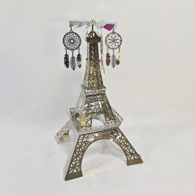 Paris Tower Aromatherapy Revolving Scenic Lantern Rotating Candlestick (Option: Silver Dreamcatcher Ornaments)