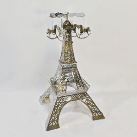 Paris Tower Aromatherapy Revolving Scenic Lantern Rotating Candlestick (Option: Silver Trojan Horse Ornaments)