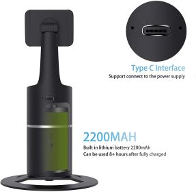 Automatic Face Tracking Selfie Stick Mobile Phone Holder 360 Rotation (Option: Black-ABS)