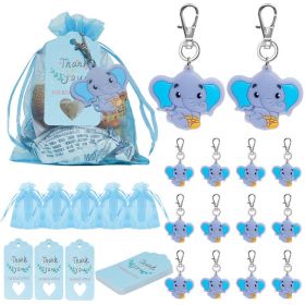 Elephant Party Theme Birthday Party Scene Layout Decoration Suit (Option: Baby Boy Blue 30 Pack)