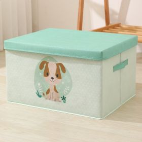 College Student Dormitory Storage Fantastic Animal Printing Foldable Storage Box (Option: Green Puppy-Large 30L)