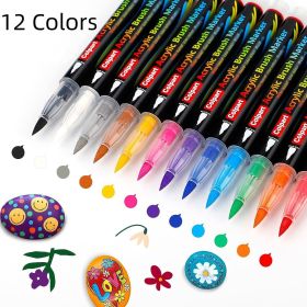 Soft Head Acrylic Marker Pen Opaque Color (Option: 12 Colors)