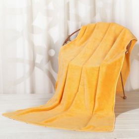 Large Cotton Absorbent Quick Drying Lint Resistant Towel (Option: Yellow-80x190cm)