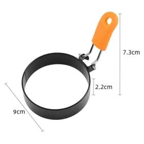 Stainless Steel Round Omelette Maker Silicone Sleeve Handle (Option: Orange-9CM)