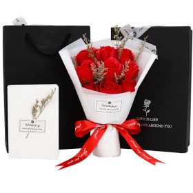 Cross-border Amazon Simulation Rose Soap Bouquet Dried Flowers Foreign Trade (Option: Pure Red)
