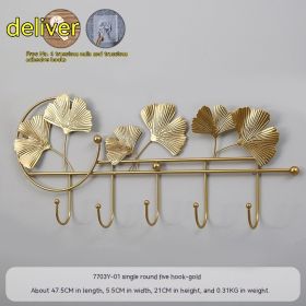 Creative Entryway Key Hook Behind Door (Option: Single round fivehook Gold)