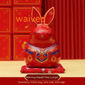 Dragon Fortune Creative Country Tide Dragon Ornaments (Option: Large Red Win Rabbit)