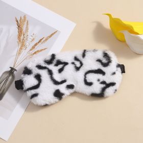 Home Fashion Sleep Plush Eye Mask (Option: White Leopard Grain)