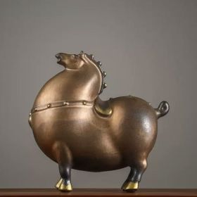Ceramic Wealth Tang Ma Wine Cabinet Decoration Crafts (Option: Imitation Copper-Small Size)