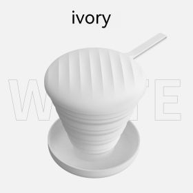 Silicone Washing Cup Makeup Foldable And Portable Beauty Tools Cleaning Device (Option: Ivory White)