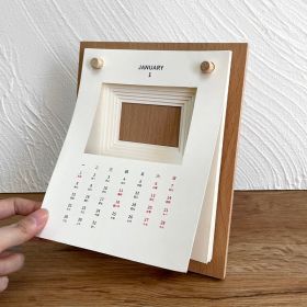 Diy Creative Weekly Calendar Artistic Youth Wooden (Option: Year 2024-Beech Desk Calendar)
