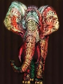 Art Design Graffiti Art Hip Hop African Girl with Black Hair Big Earring with Modern Building Shower Curtain for Bathroom Decor (Style: Elephant)