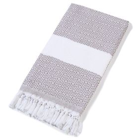 Handmade Tassel Blanket Turkish Beach Towel (Option: 5 1 Khaki-90x180)