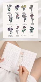 Hollow Out Colorful Birthday Flower Drop Oil Bookmark (Option: Rose Gold-November)