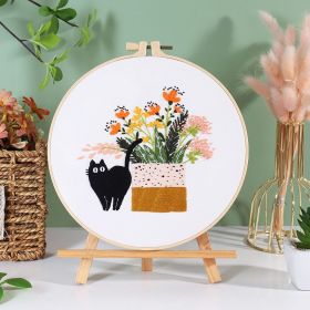 Holiday Cat Handmade Embroidered Diy Material Bag (Option: CX0873 Holiday Cat 1-Embroidery Frame)
