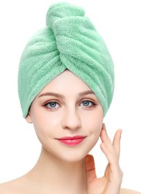 Fashion Hair Drying Towel Shower Cap (Option: Light Green-25X70cm)