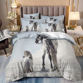 Horse Series 3D Digital Printing Bed Three-piece Set (Option: 0059 31-AU Single)