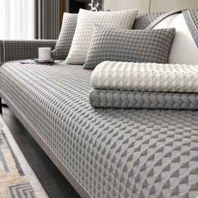 Cool Bean Sofa Cushion Seat Cushion For Summer Non-slip Sofa Cover (Option: Gray-70 × 70)