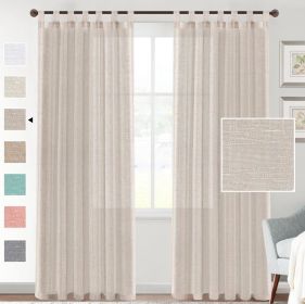 Linen Yarn Curtain Transparent Window Screen (Option: Linen-Double Pack 52108)