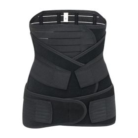 Women's Postpartum Three-in-one Belly Band (Option: Black-XL)