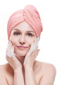 Fashion Hair Drying Towel Shower Cap (Option: Pink-25X70cm)