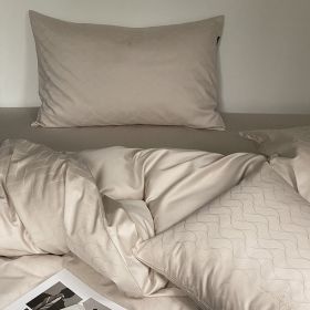 Long-staple Cotton Bed Four-piece Set (Option: Fitted Sheet Jing'an-Large180cm Bed 220x240)